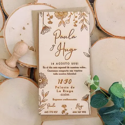 Invitación Boda en madera